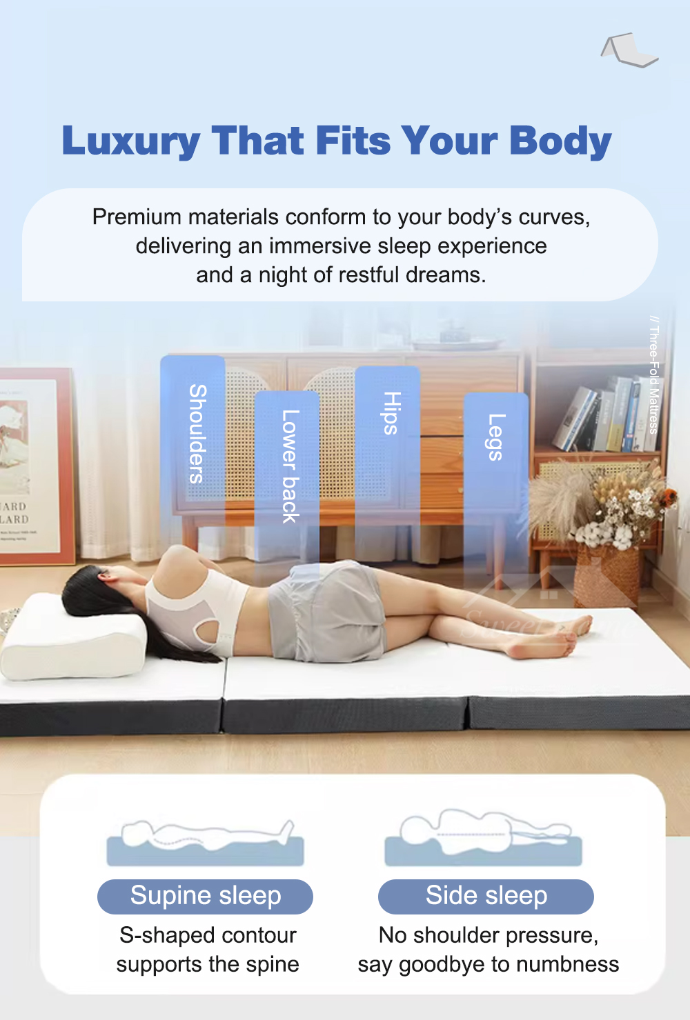 Sweet Home Three Fold Bed Mattress-5